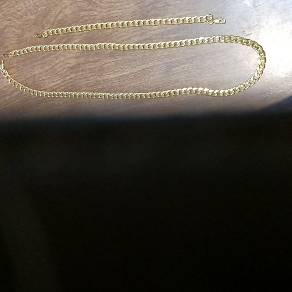 Men's Goldtone 24" Neck ChainW/ Bracelet 8"